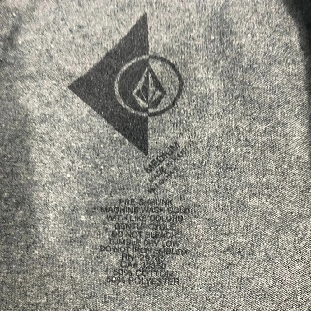 Volcom Stone Mens Gray Black Raglan 3/4 Sleeve Graphic T-Shirt Medium Eagle